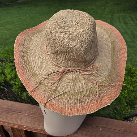 Scala Ombre Raffia Style Packable Sun Hat Boho Resort Beach Floppy Brim main image 4